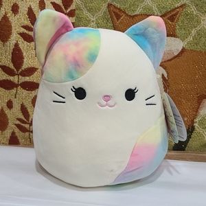 8" NWT Squishmallows Risa the tie dye rainbow cat